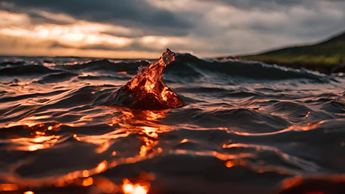 雄伟壮观的火山岩浆