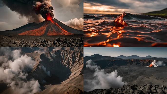 雄伟壮观的火山岩浆