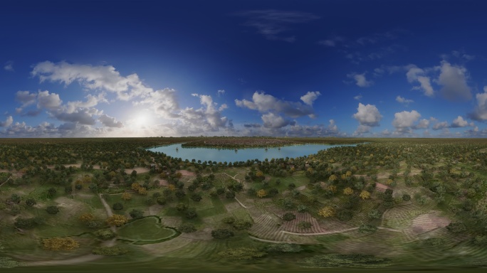 古代历史城市全景360VR航拍