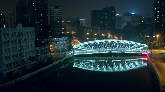 8k-上海城市风光风景苏州河夜景外滩