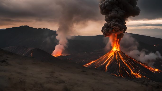 大自然火山喷发