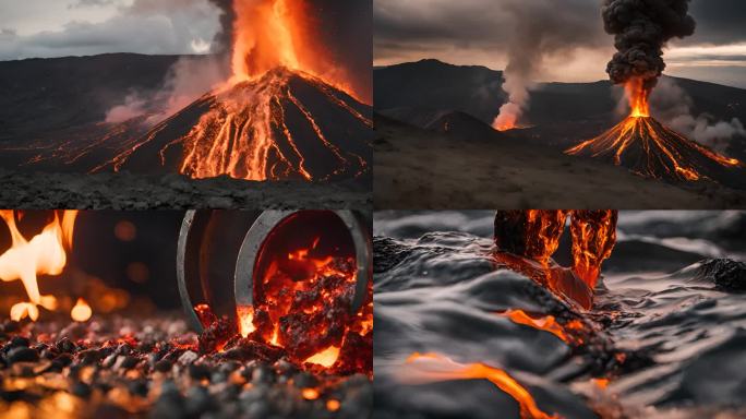 大自然火山喷发