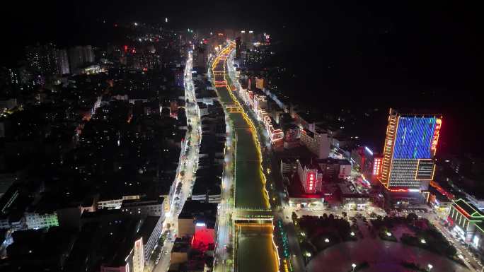 山阳县夜景航拍