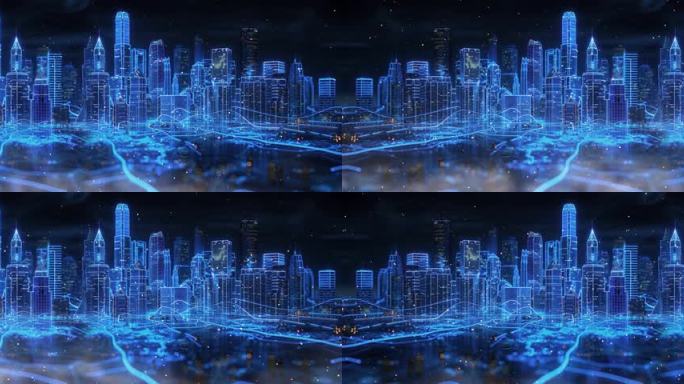 6K蓝色科技城市大屏可视化背景