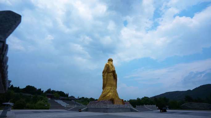 函谷关老子像天空延时