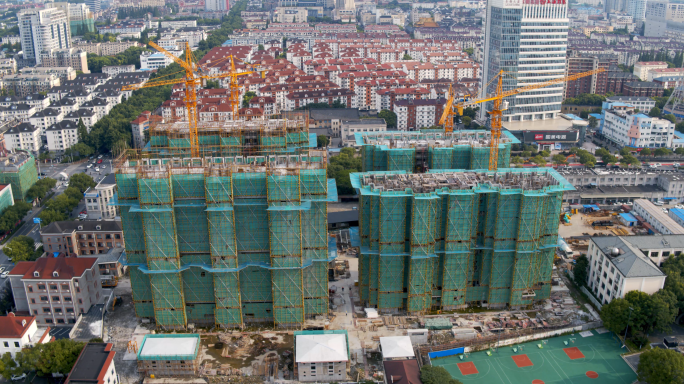 8k-房地产建筑工地工程施工塔吊城市建设