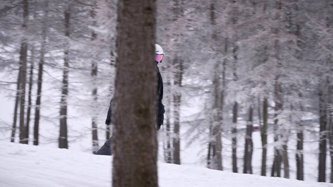 下雪雾凇纯净唯美冬季滑雪场空镜