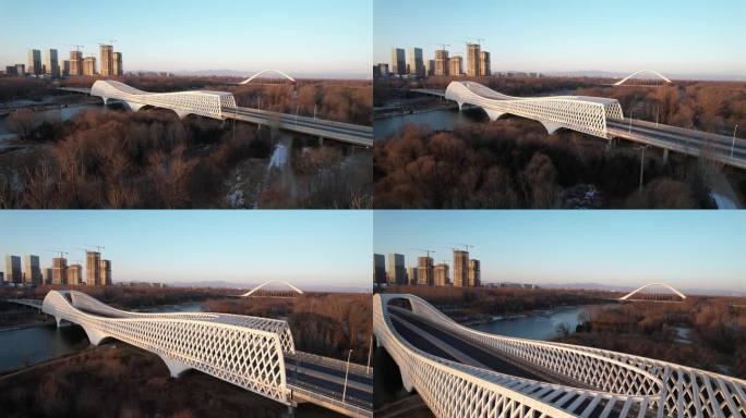 北京未来城大桥冬日早上