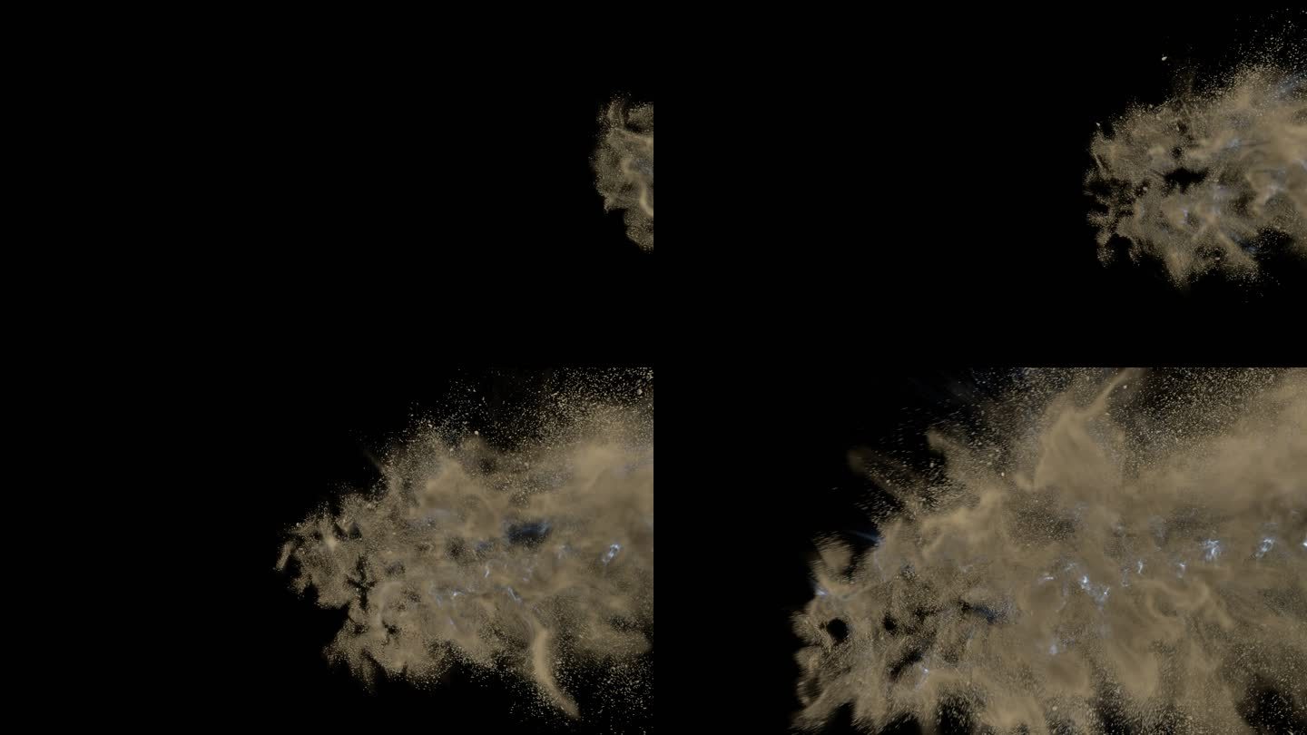 地面沙石能量烟雾爆炸