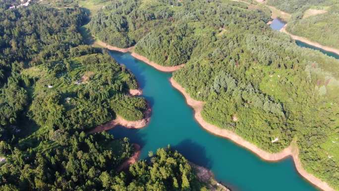 山水深林航拍 贵州纳雍过狮河水库