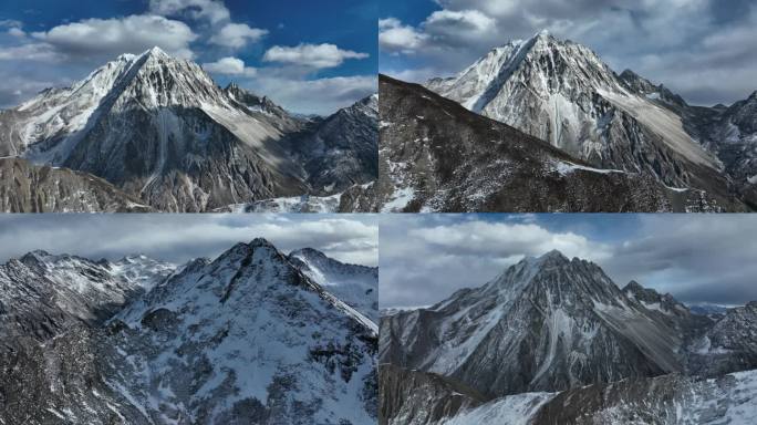 四川甘孜雅拉雪山航拍