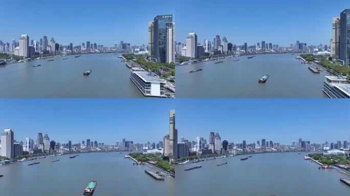 上海外滩黄浦江两岸航拍