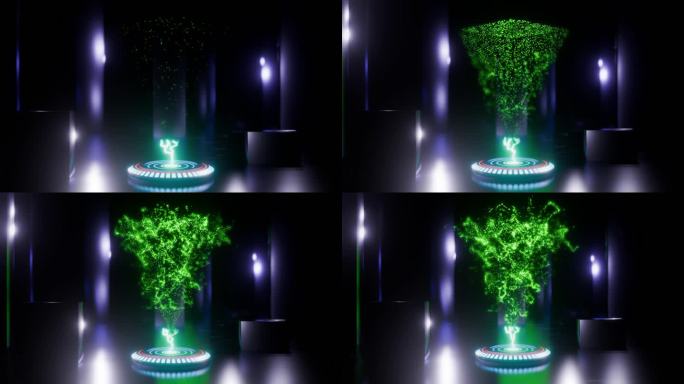 科幻粒子发射装置3D渲染