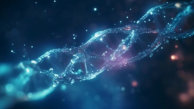 震撼科技三维粒子蓝色DNA医学cg特效