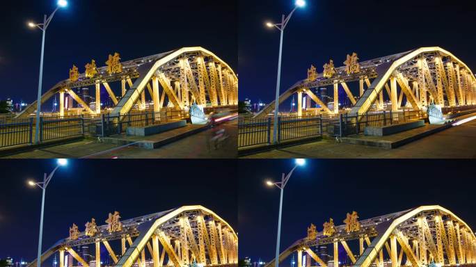 广州海珠桥夜景延时