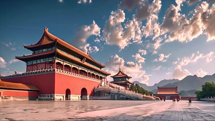中国祖国故宫北京城市地标ai首都素材原创