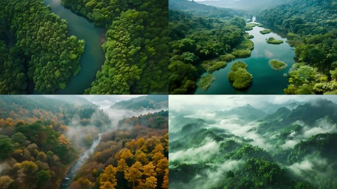 群山云雾  壮丽自然  壮丽山河美景