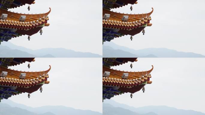 中国风建筑  瓦檐铜铃