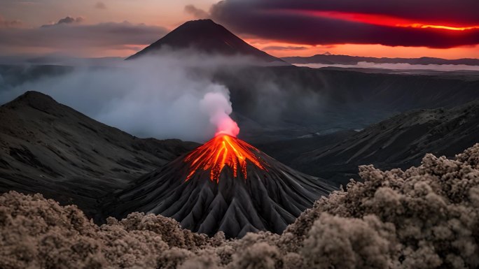 雄伟壮观火山喷发