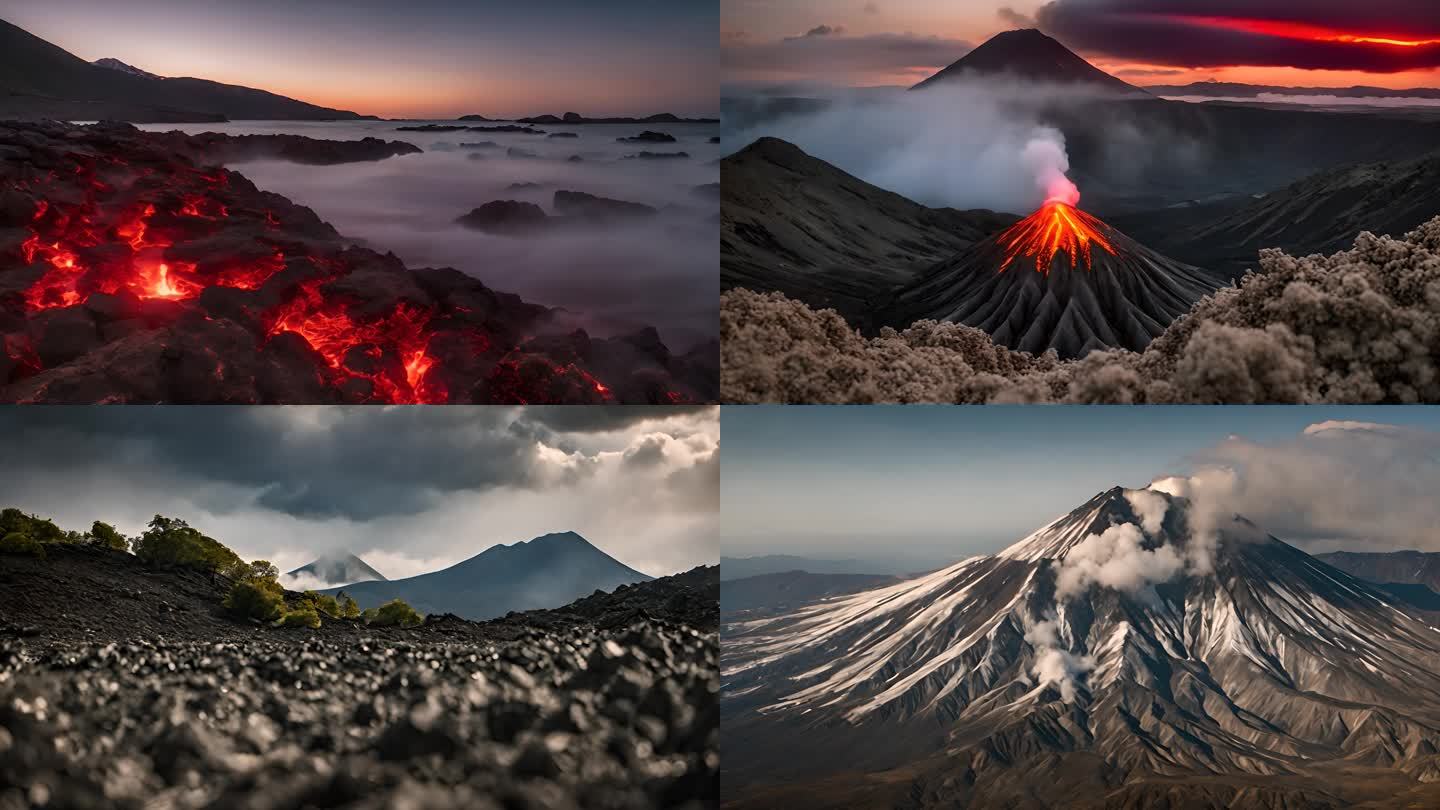 雄伟壮观火山喷发