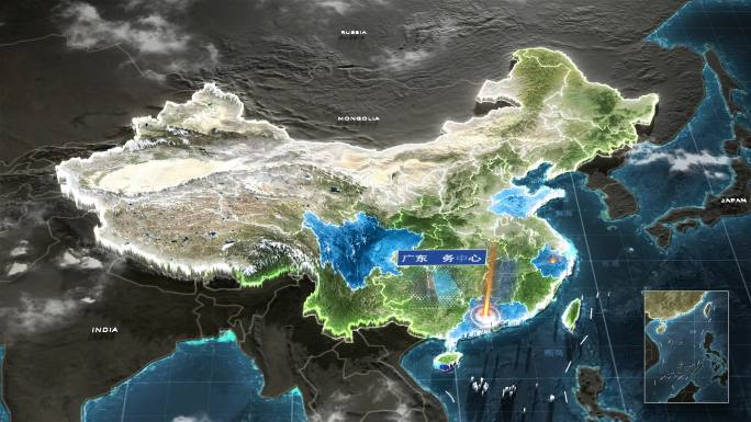 写实中国区位辐射地图