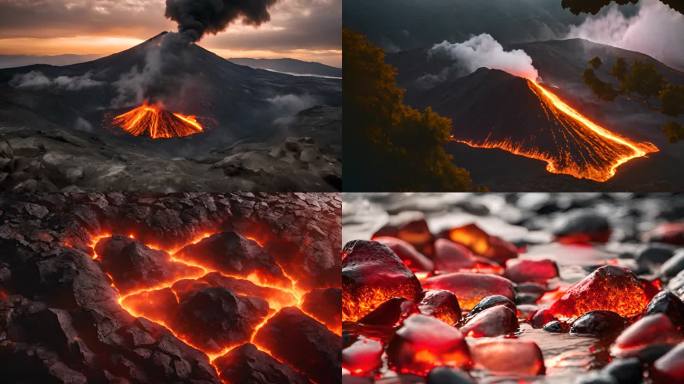难得一见的火山喷发