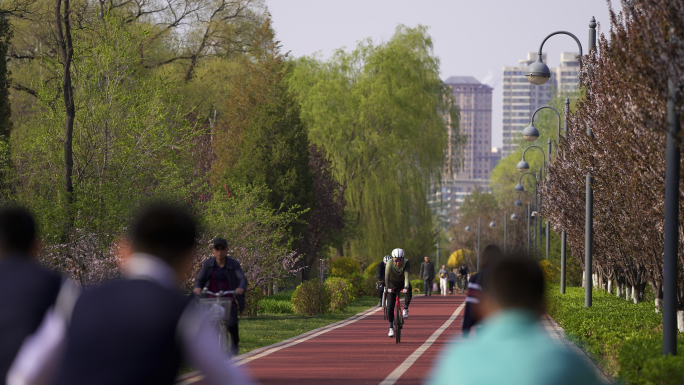 自行车绿道骑车 全民健身