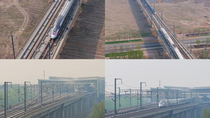中国高铁动车和谐号复兴号进站