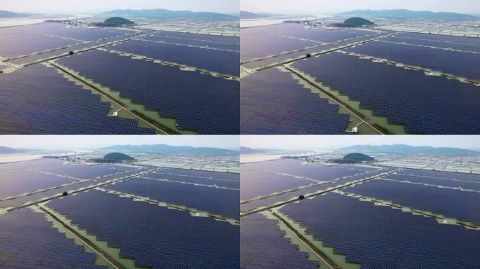 广东珠海海上新能源光伏发电站航拍4K