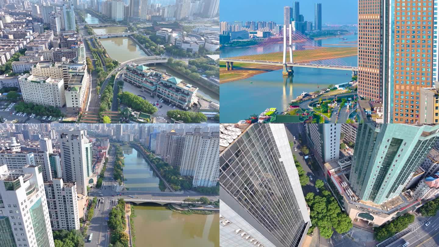 江西南昌航拍街道街景东湖区城市风景风光素