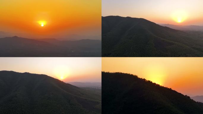 4K江浙地区乡村农村日落夕阳西下黄昏3