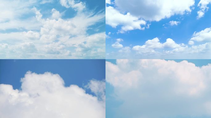 晴天蓝天天空白云云朵延时合集