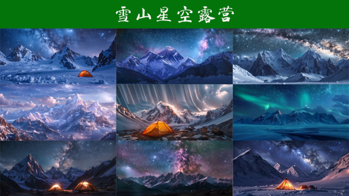 雪山星空露营