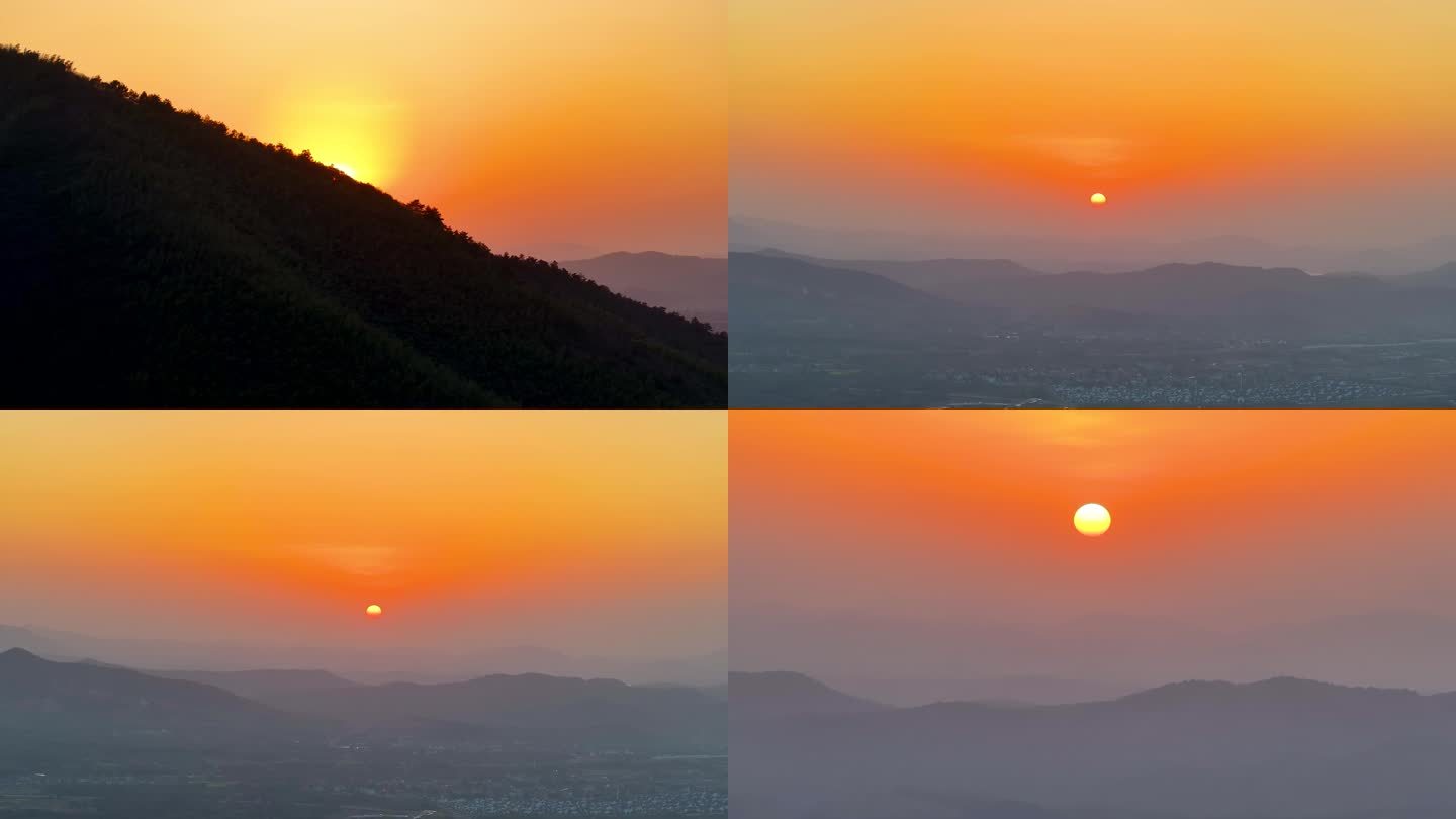 4K江浙地区乡村农村日落夕阳西下黄昏4