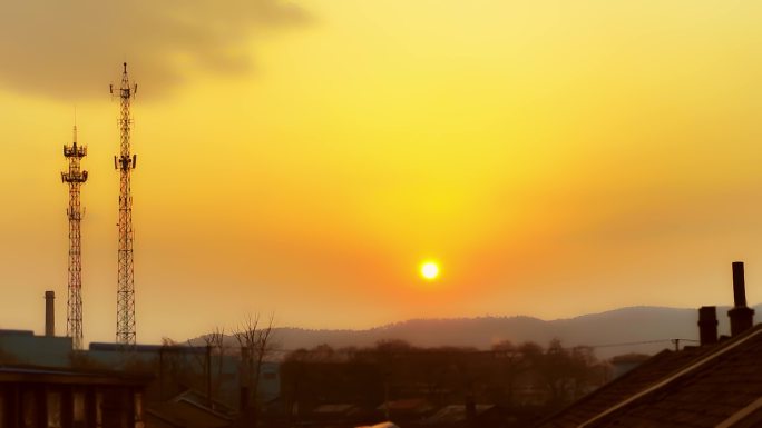 夕阳日落太阳落山延时