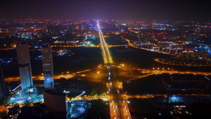 成都天府大道夜景延时