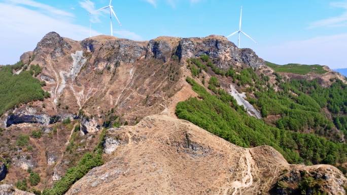 云南东川阿旺镇大山深处山顶缺水地干旱航拍