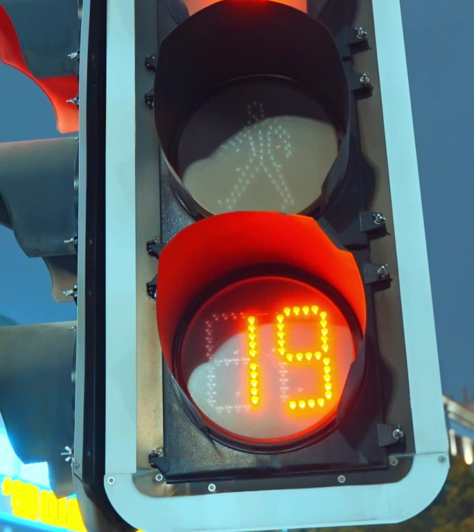 红绿灯信号灯的变换倒计时（4K画质）