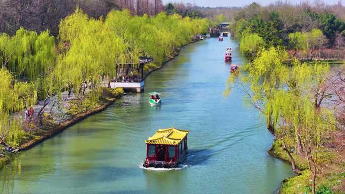 扬州市邗江区瘦西湖风景名胜区航拍江南水乡