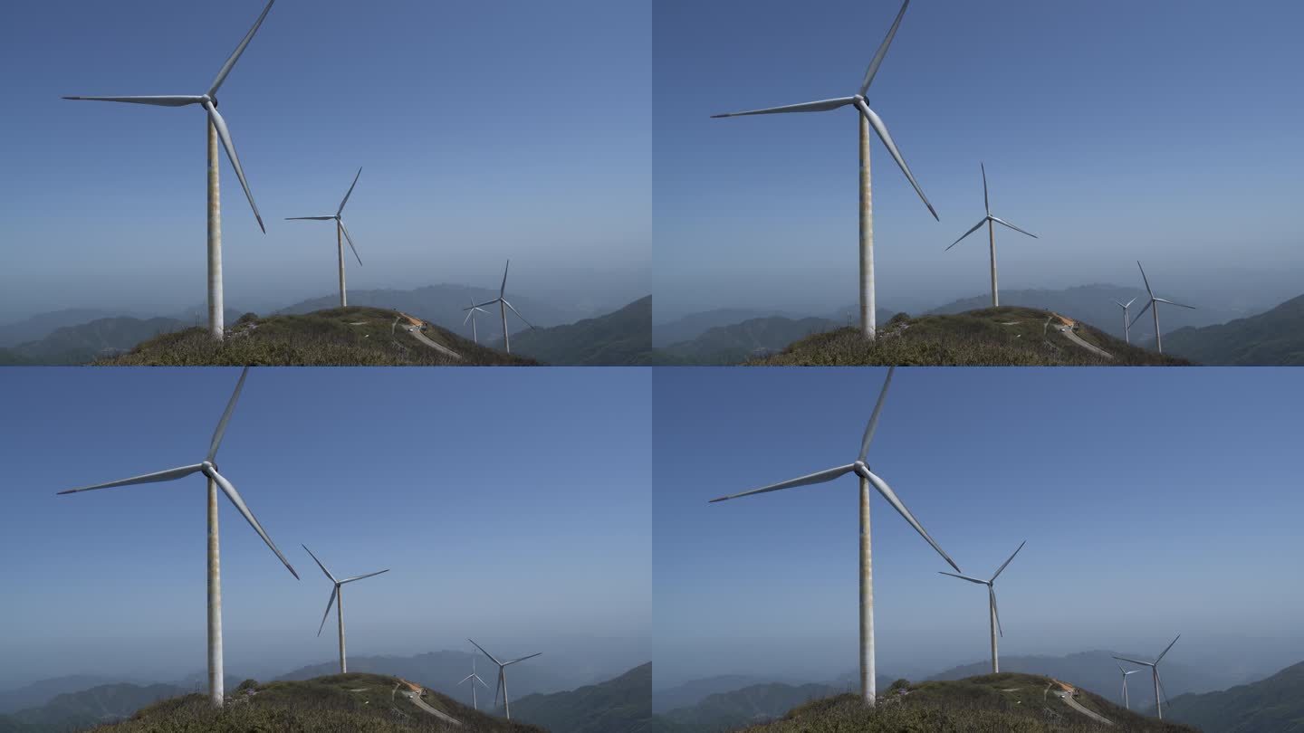 高山山顶的风力发电机