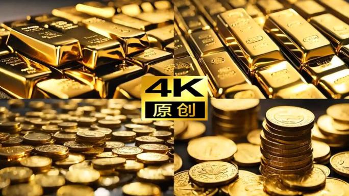 【合集】金条黄金经济投资理财金价财富素材