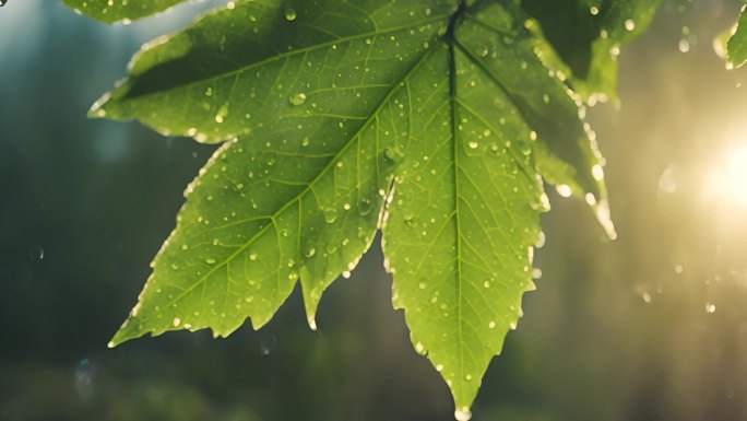 植物 水滴 水珠 叶片