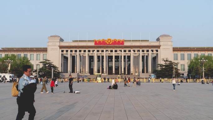 北京天安门广场 国博 人民英雄纪念碑