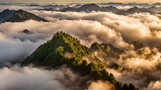 雪山瀑布云雾高山团队精神奋斗宣传片空镜头