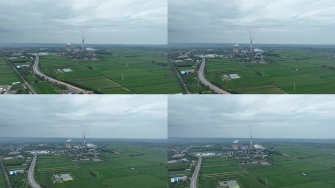 大唐电厂煤炭发电碳排放国家电网冷却塔航拍