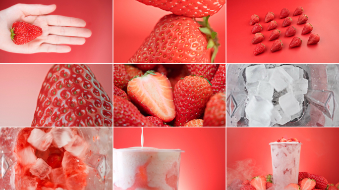 丹东草莓鲜果树莓新鲜水果饮品店广告实拍