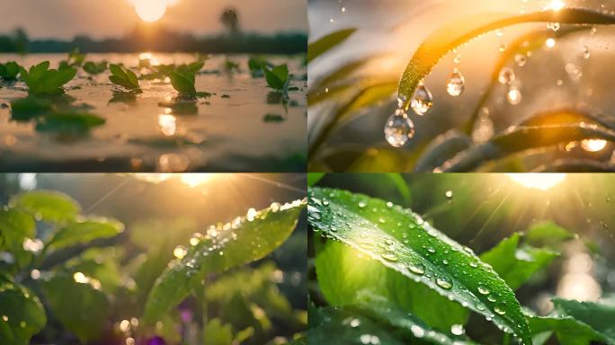 夕阳下的雨露