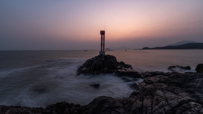 广东阳江海陵岛沙滩海洋灯塔