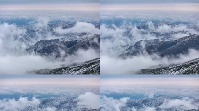 4K航拍延时雷公山雪景5秒