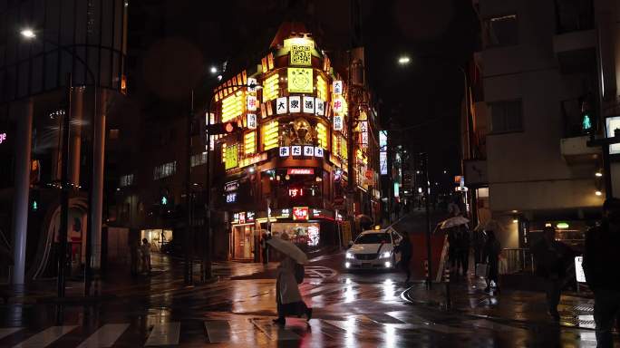 高清实拍日本东京涩谷夜景